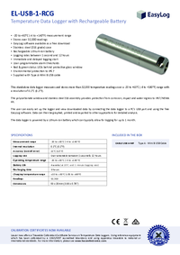 Thumbnail of document Data Sheet - EL-USB-1-RCG Rechargeable Temperature Data Logger with USB